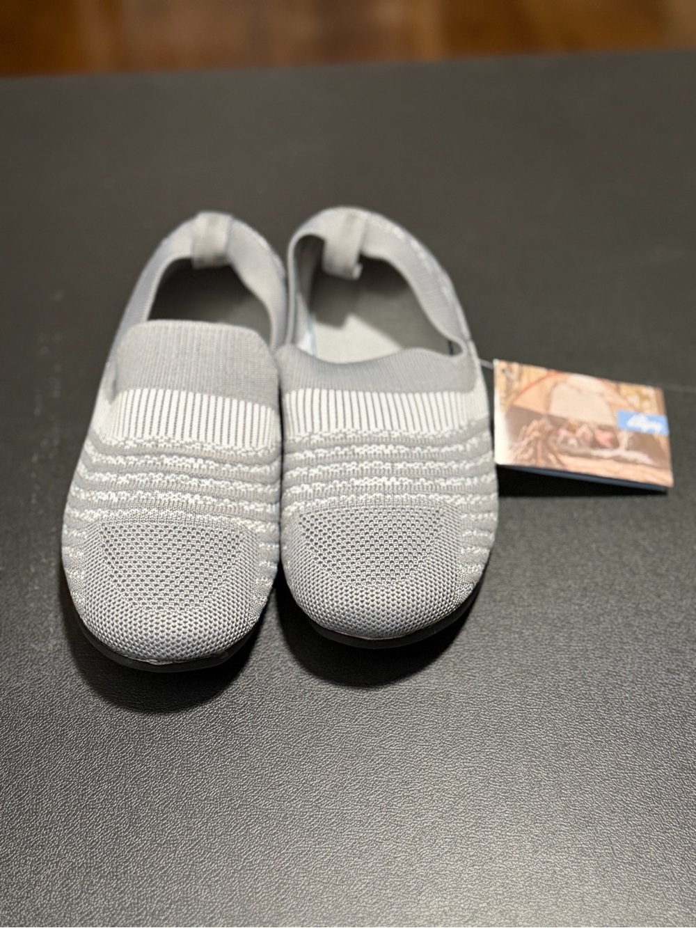 Women's Slip-On Knit Comfort Slippers — Light Gray